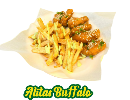 <big>Alitas Buffalo</big><br /> ( 6 Piezas De Alitas Aderezadas Con Salsa Buffalo, y Papas Fritas) <br/><mark><b>MX$120.00</b></mark> ( Los Precios puede Variar).  