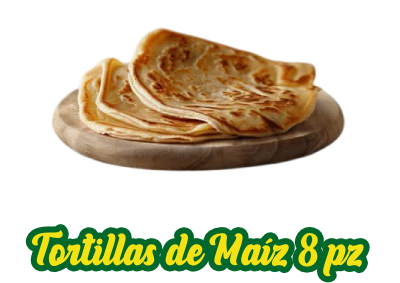 <big>Tortillas de Maíz (8 pzas)</big> <br/><mark><b>MX$20.00</b></mark> (Los Precios puede Variar).