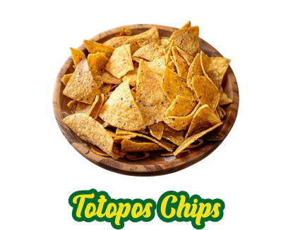 <big>Totopos Chips</big><br /> una orden <br/><mark><b>MX$20.00</b></mark> ( Los Precios puede Variar). 